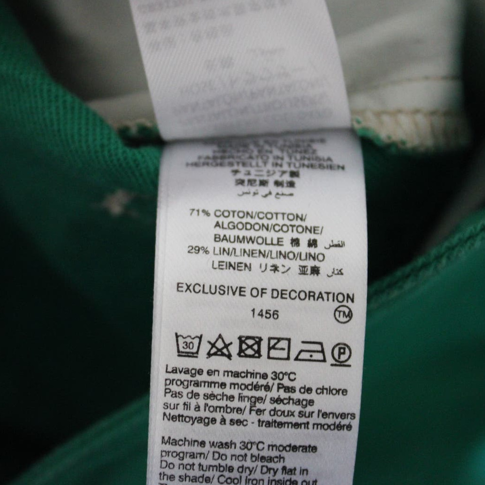 NWT Bonpoint Boys Lester Pants High Rise Cotton Linen Green Straight Trouser 12 - Picture 8 of 11